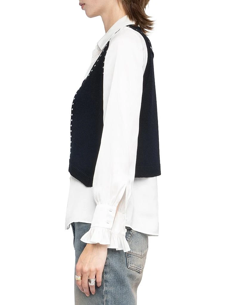 ZADIG
VOLTAIRE Dublin Studded Wool-Cashmere Sweater Vest 5