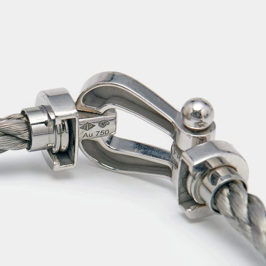Fred Fred Force 10 18k White Gold Steel Cord Bracelet 18 4