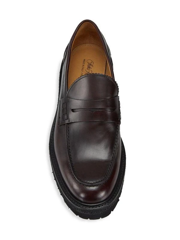 Saks Fifth Avenue COLLECTION Chunky Leather Penny Loafers 5