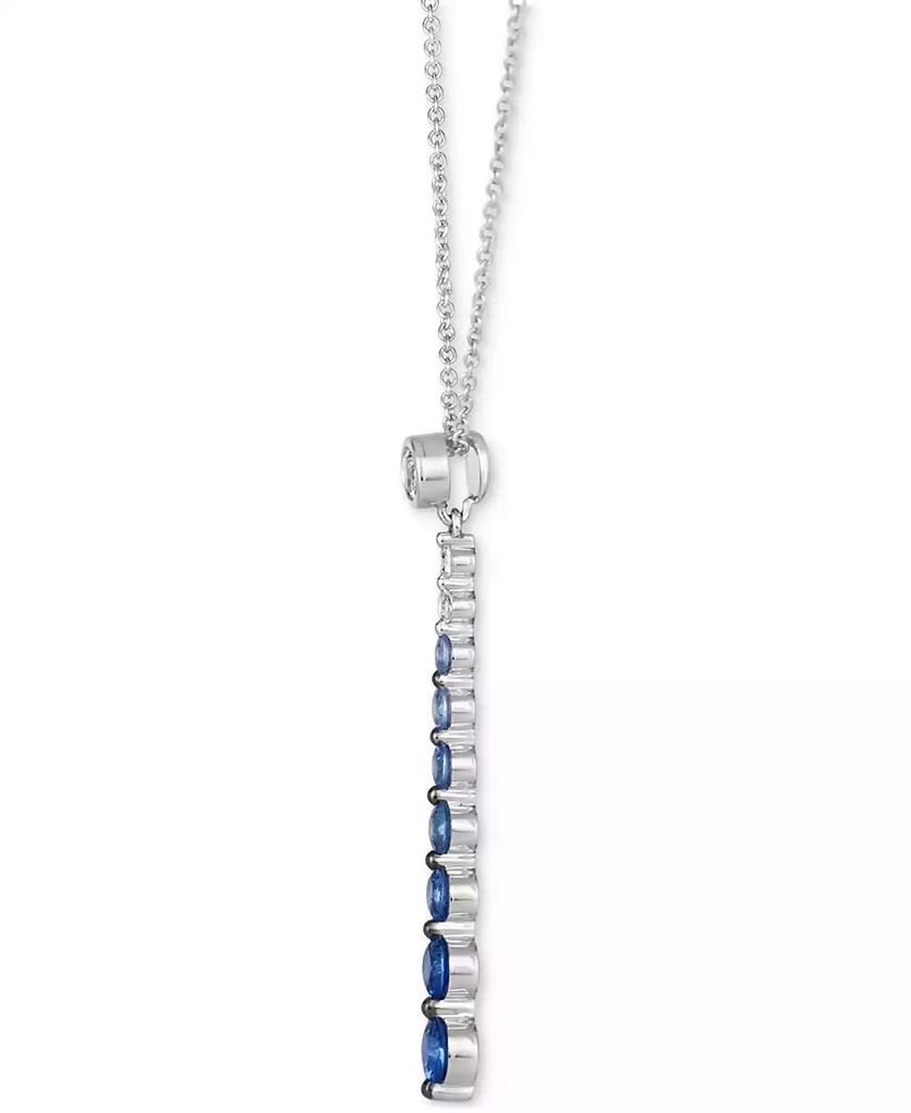 Le Vian Denim Ombré (7/8 ct. t.w.) & White Sapphire (1/6 ct. t.w.) Graduated Adjustable 20" Lariat Necklace in 14k White Gold