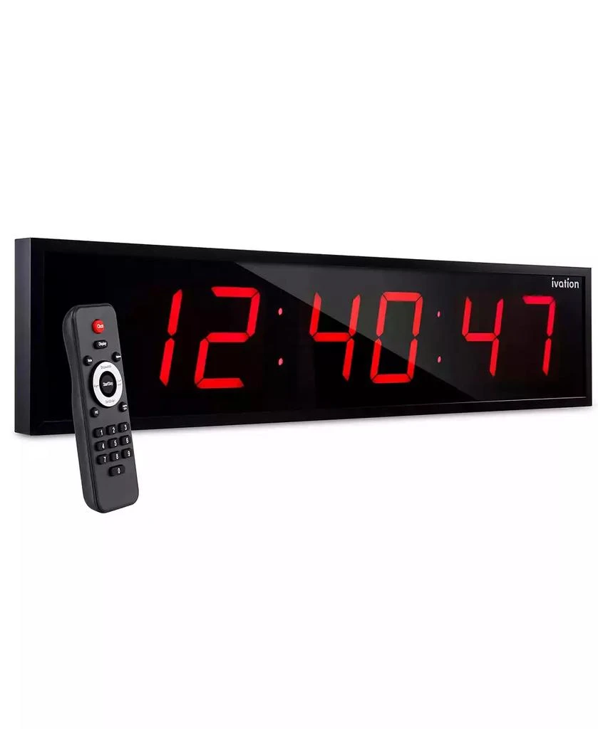 Ivation Large Digital Clock, 48" LED Wall Clock with Alarms, Timer 
More