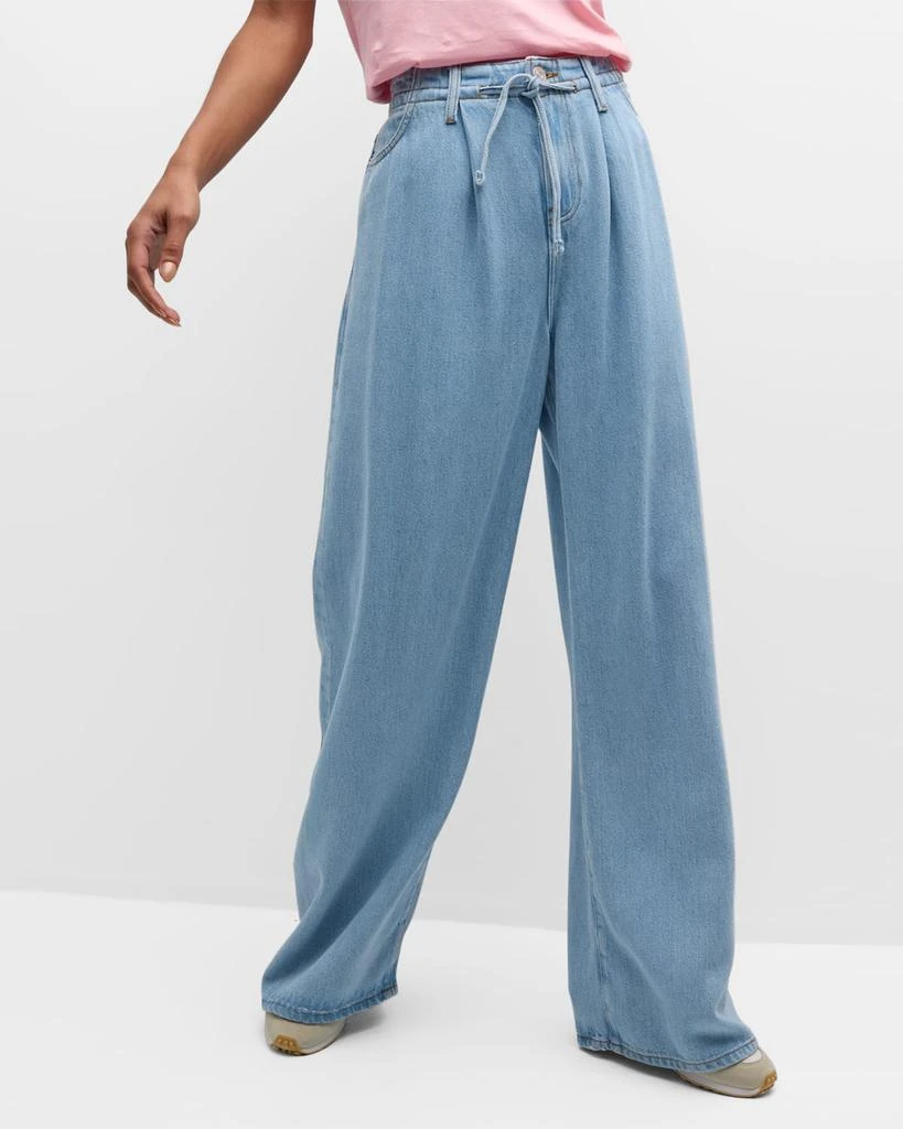 FRAME Super Drape Drawstring Wide-Leg Jeans 7