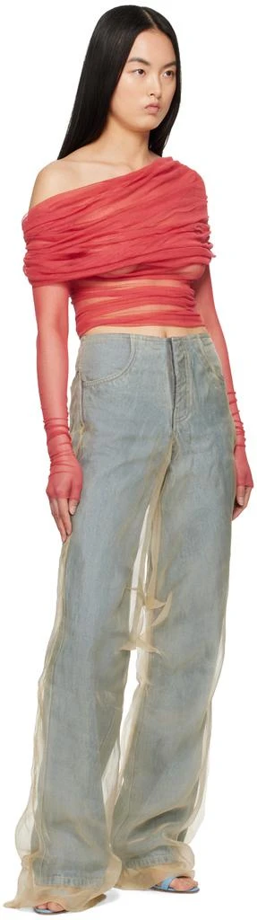 Christopher Esber Red Veiled Blouse 4
