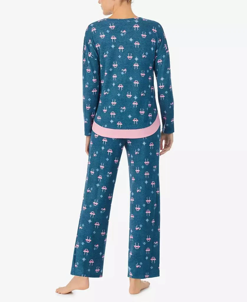 Ellen Tracy Women's Long Sleeve Crew Neck Pajamas Set 2