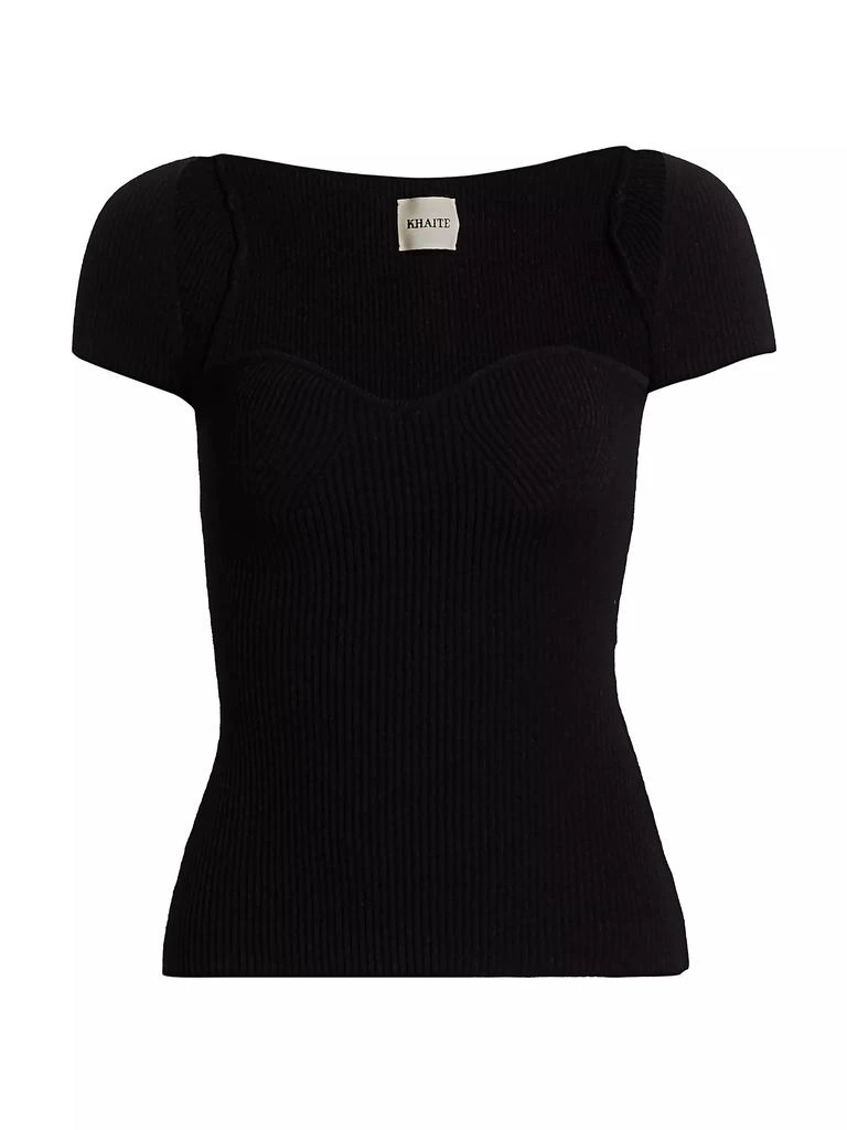 Khaite Ista Ribbed Corset Sweater 1