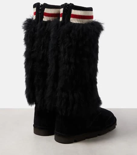 Brunello Cucinelli Mountain shearling-trimmed suede knee-high boots 2