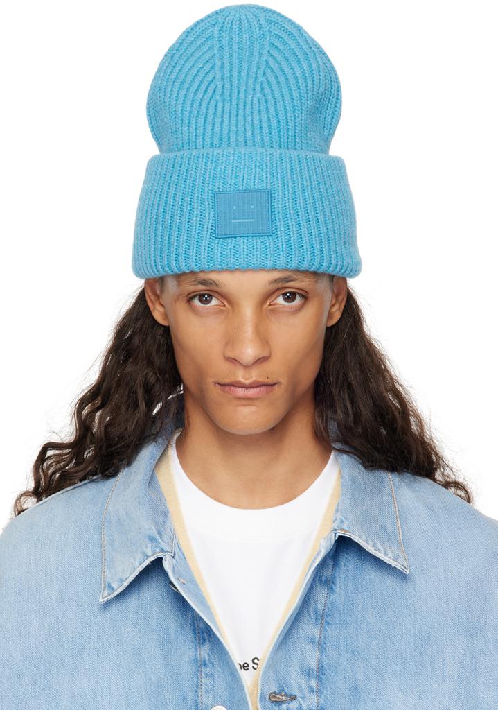 Shop Blue Large Face Logo Beanie on Sale at BeyondStyle – Get 44