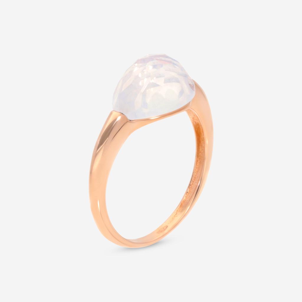 SuperOro SuperOro Soft 18K Rose Gold White Sunflower Quartz Statement Ring SOFT/A10