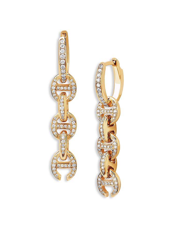 Hoorsenbuhs 18K Yellow Gold Heritage Diamond Pavé Chain Link Drip Hoop Earrings