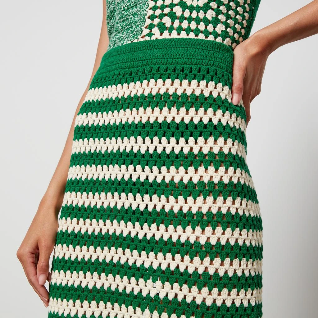 BAUM UND PFERDGARTEN Women's Ciel Knitted Skirt - Cream/Green 4