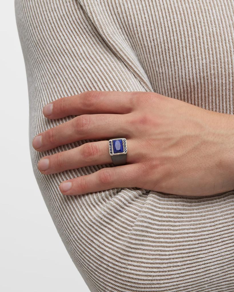 Armenta Men's Lapis Signet Ring with Iolite