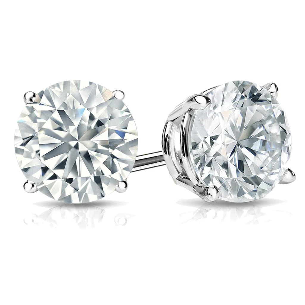 Sabrina Designs Lab Grown Diamonds 14K Gold Lab Grown Diamond Round 4-Prong Basket Stud Earrings 4ct