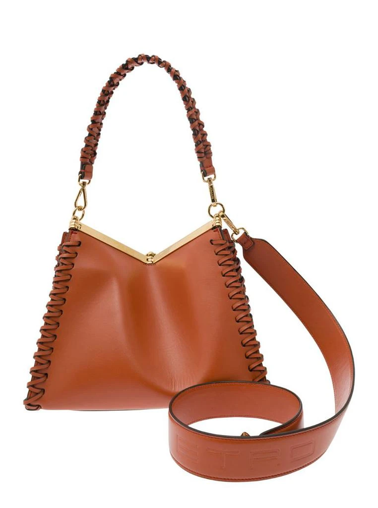 ETRO 'Vela' Red Shoulder Bag With Thread Work In Leather Woman 2
