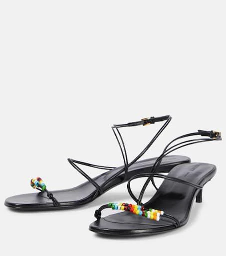 Khaite Loop 35 beaded leather sandals 4