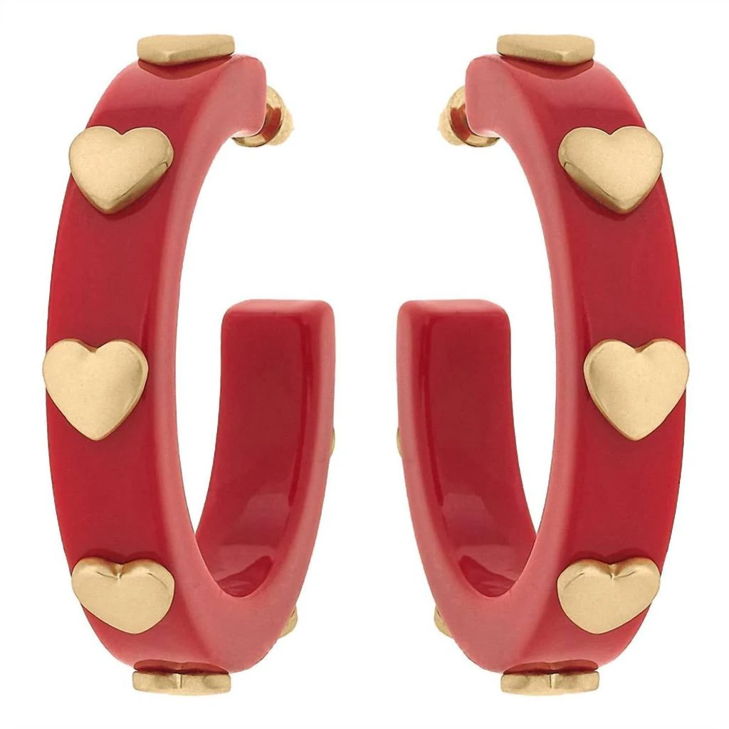 CANVAS Style Canvas Style - Women
s Hoop Heart Earrings