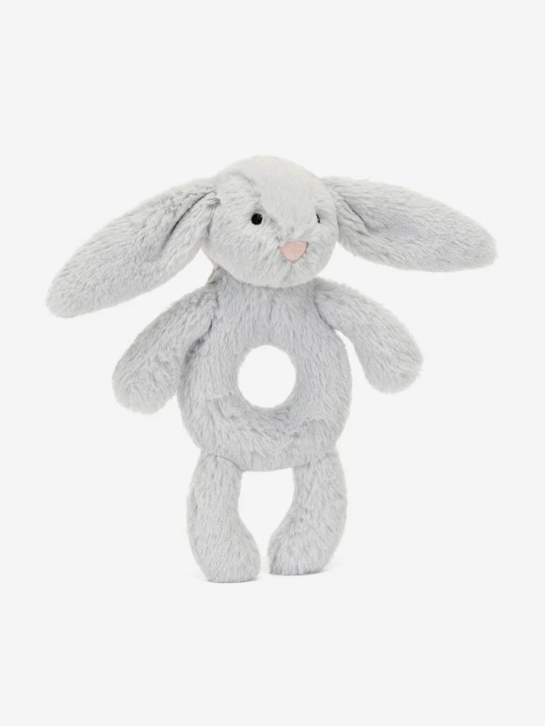 Jellycat Bashful Silver Bunny Ring Rattle in Silver (18cm) 1