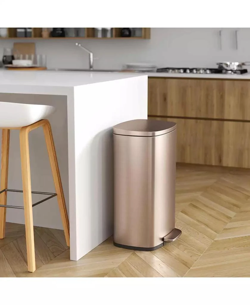 iTouchless 13.2 Gallon SoftStep Stainless Steel Step Trash Can with AbsorbX Odor Filter and Removable Inner Bucket 2