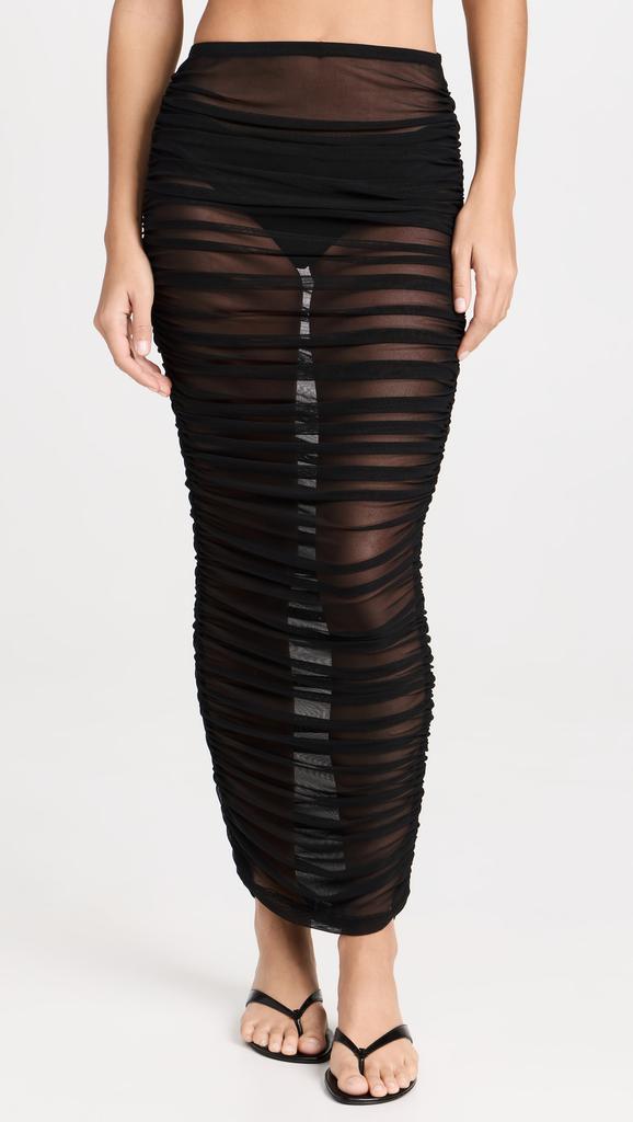 Good American Mesh Ruched Skirt