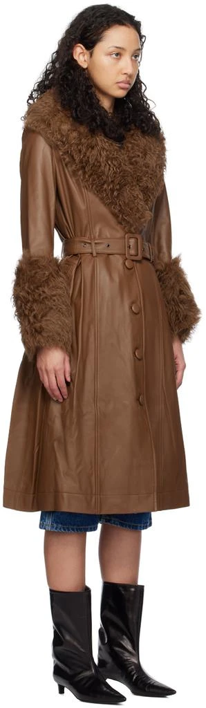 Saks Potts Brown Foxy Shearling Coat 2