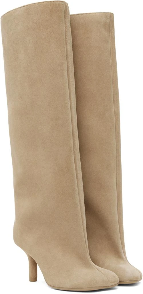 MM6 Beige Anatomic Slip-On Suede Boots 4