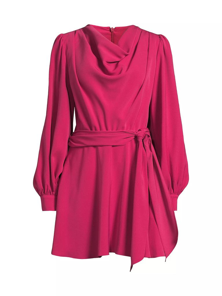Black Halo Russel Draped Tie-Waist Minidress