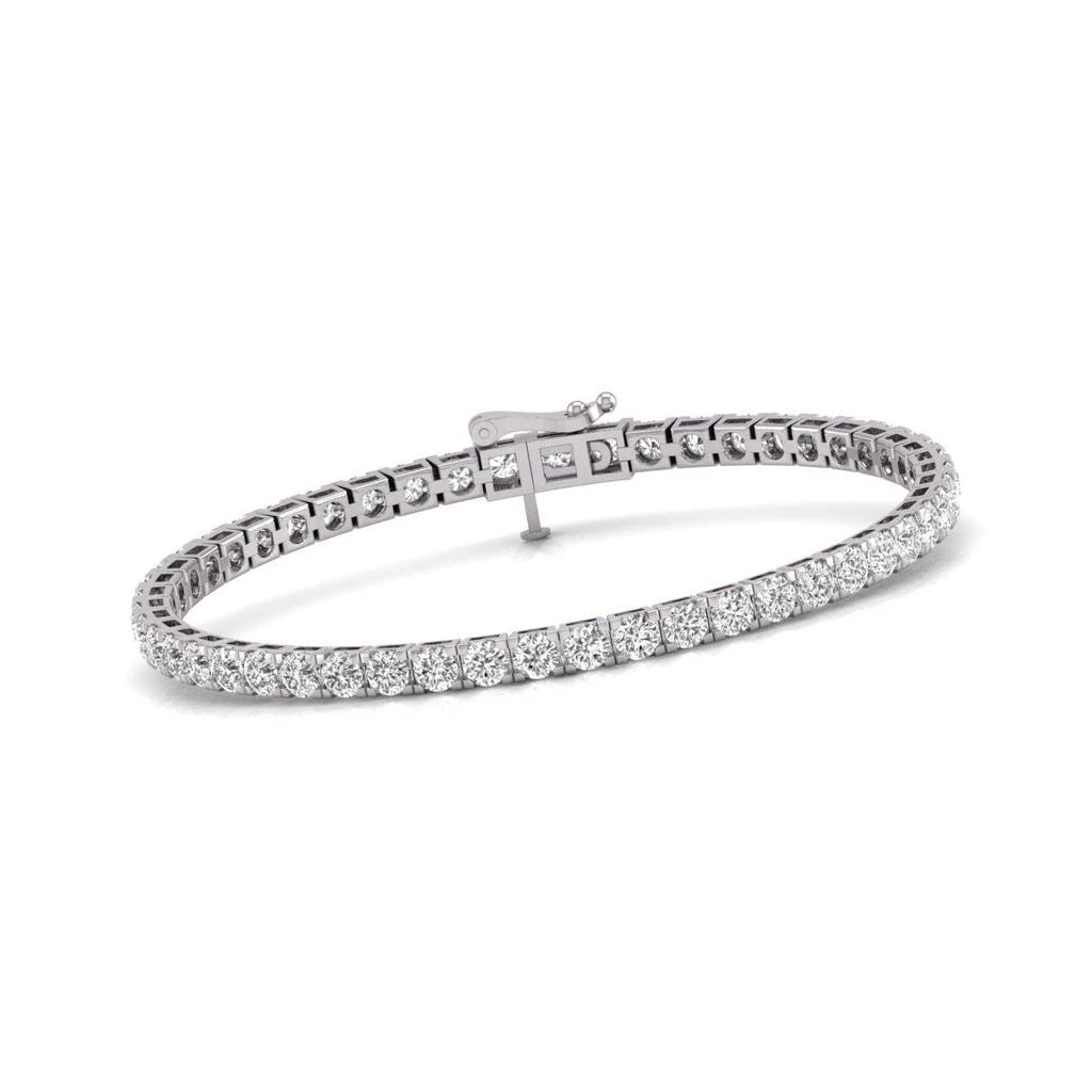 Diana M. Diana M Lab 3 Carat TW Diamond Tennis Bracelet in 14K White Gold 1