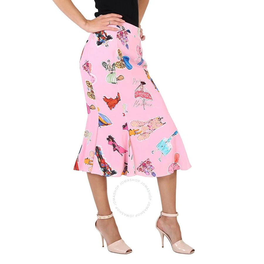 Moschino Ladies Fantasy Print Pink Flare Skirt 3