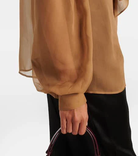 Yves Saint Laurent Tie-neck silk chiffon blouse 5