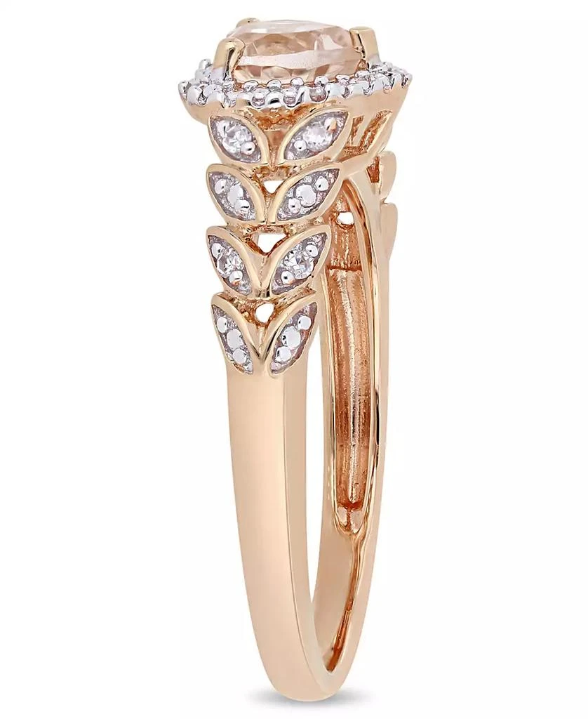 Macy's Morganite (1/2 ct. t.w.) and Diamond (1/20 ct. t.w.) Halo Heart Ring in 10k Rose Gold 3