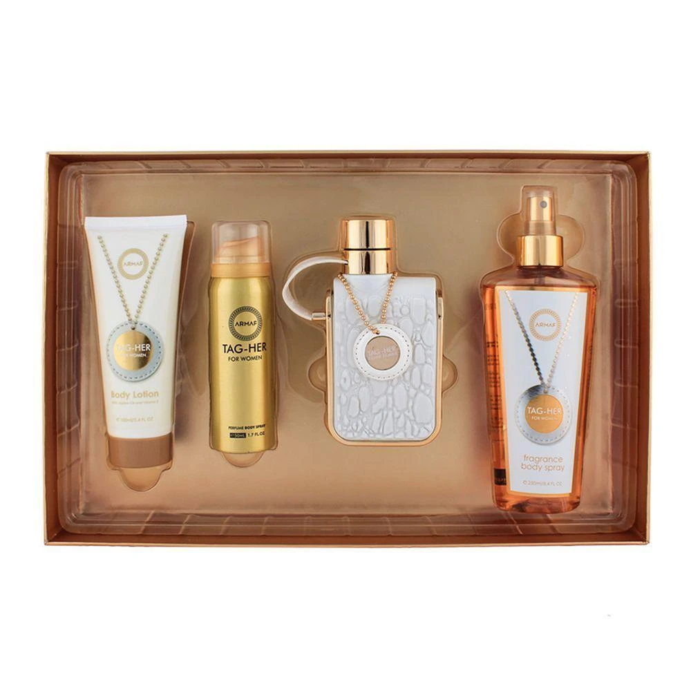 Armaf Armaf - Ladies Tag Her Pour Femme Gift Set EDP (3.4oz), Body Lotion (3.4oz), Perfume Body Spray (1.7oz), Body Spray (8.4oz) 1