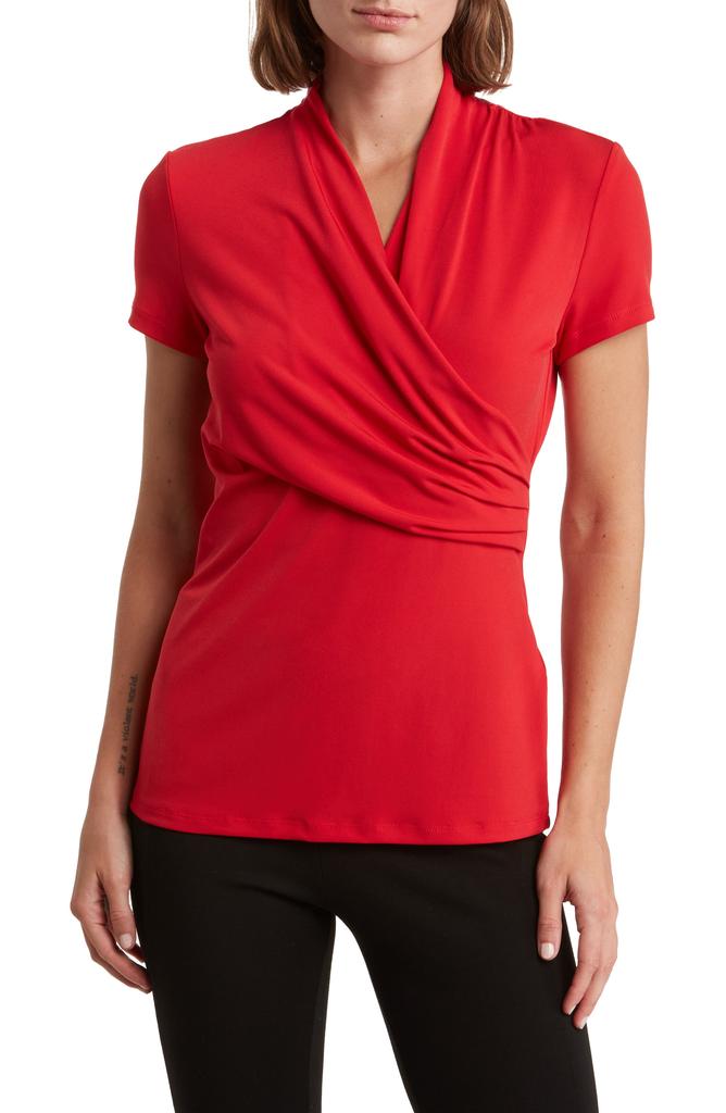 DKNY Cowl Neck Side Ruched Top