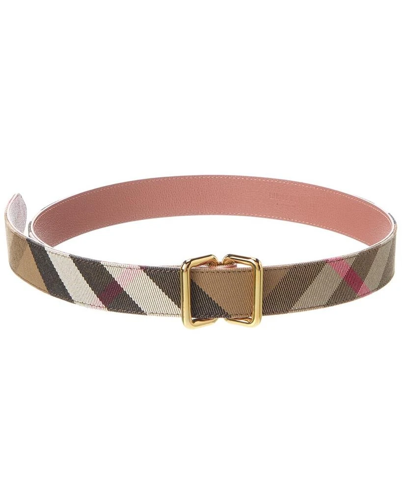 Burberry Check Canvas 
Leather Belt