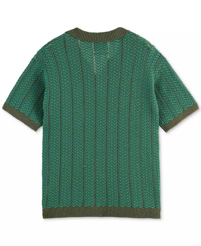 Scotch & Soda Men's Structured Knit Sweater Polo Shirt 6