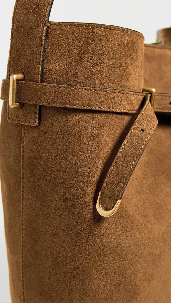 Madewell The Essential Belted Bucket Tote In Suede 4