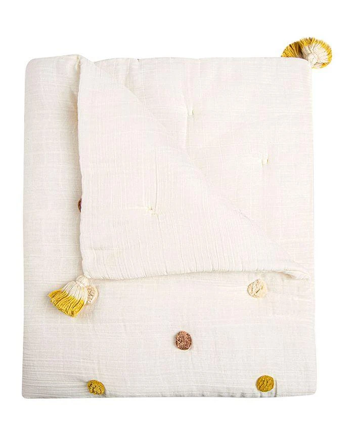 Crane Baby Kendi Pom Pom Quilted Blanket - Ages 0-36 Months