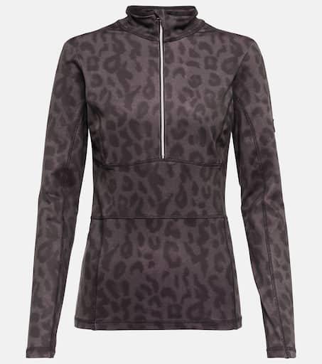 Jet Set Leopard-print mockneck ski top