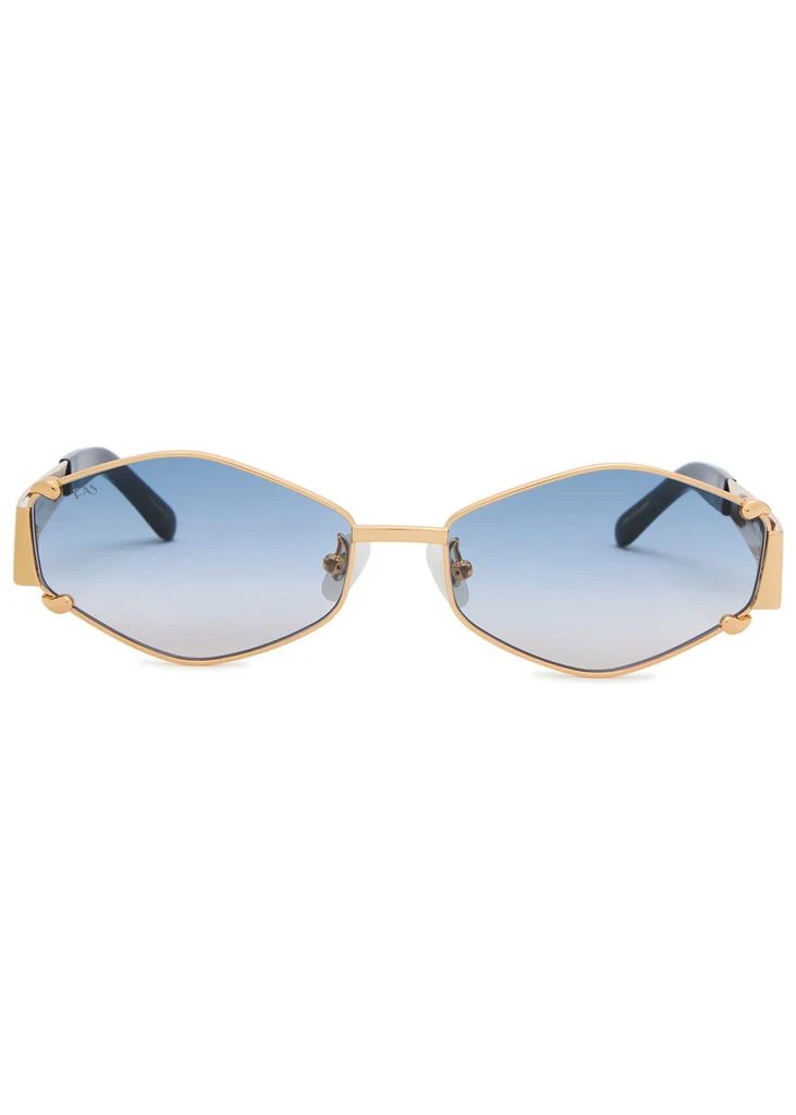 FOR ART'S SAKE Empress 18kt gold-plated hexagon-frame sunglasses 2