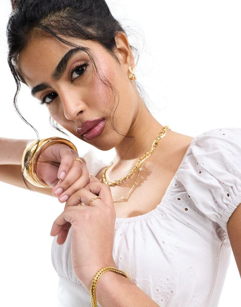ASOS ASOS DESIGN broderie milkmaid top in white 2