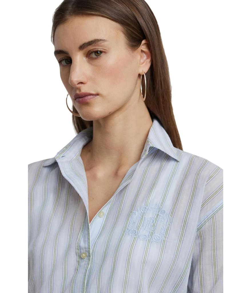 Ralph Lauren Oversize Striped Cotton Voile Shirt 3