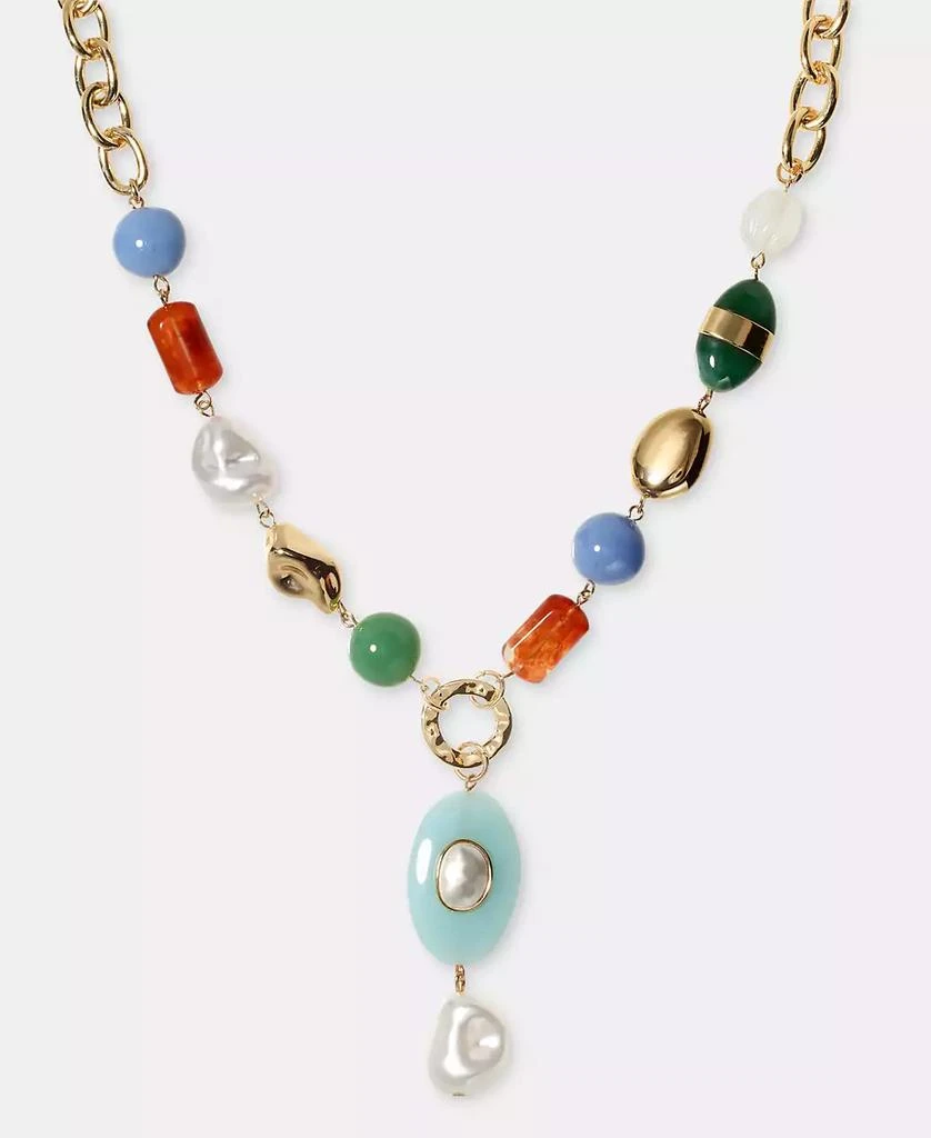 Style 
Co Mixed Stone 
Imitation Pearl Lariat Necklace, 18" + 3" extender, Macy
s Exclusive