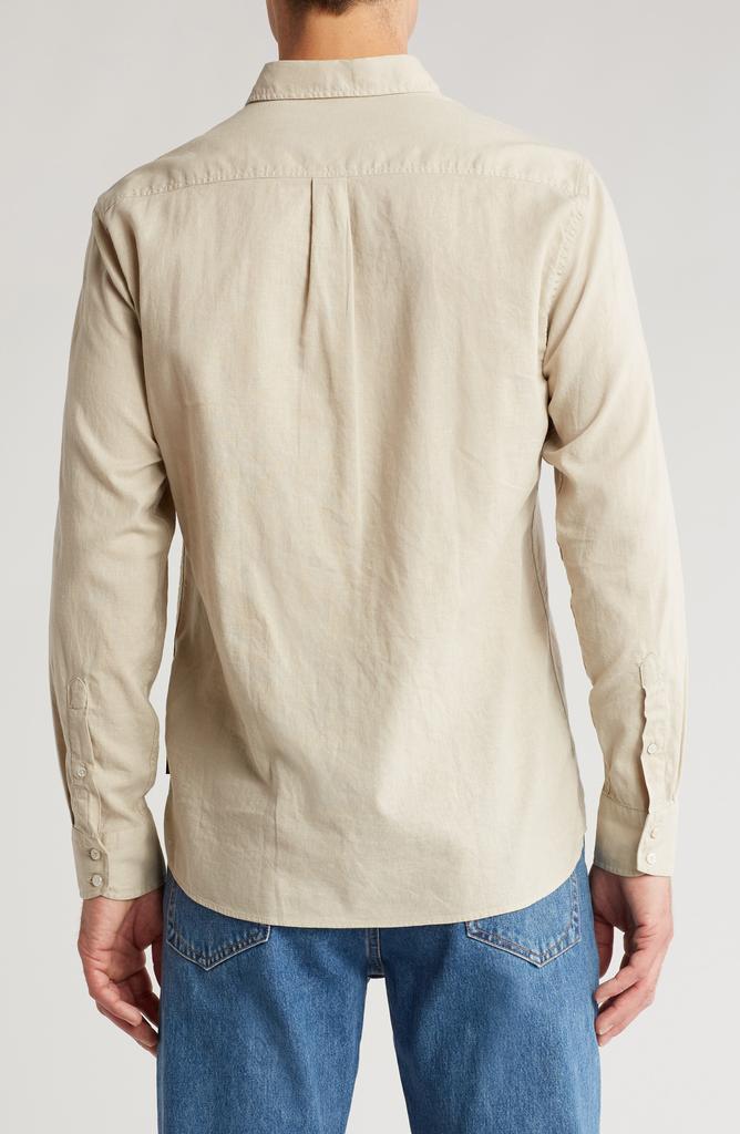 7 For All Mankind Solid Cotton & Linen Button-Up Shirt