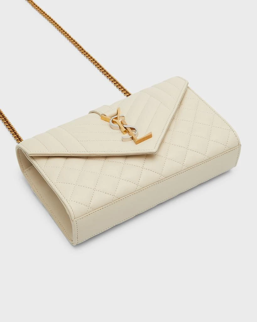 Yves Saint Laurent Envelope Triquilt Small YSL Shoulder Bag in Smooth Leather 7