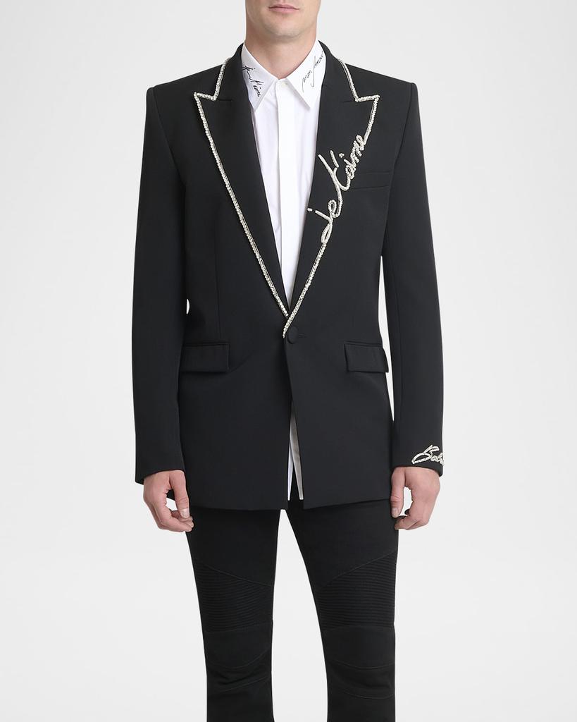 Balmain Men's Love Letter Piping Dinner Jacket