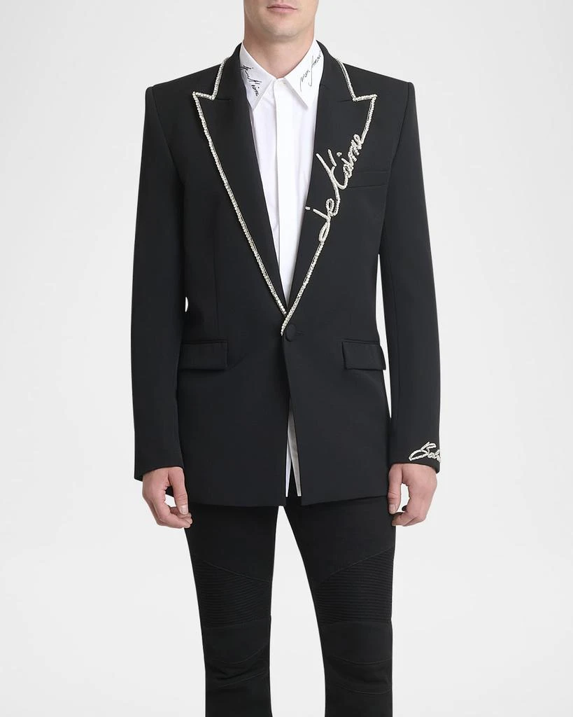 Balmain Men's Love Letter Piping Dinner Jacket 2