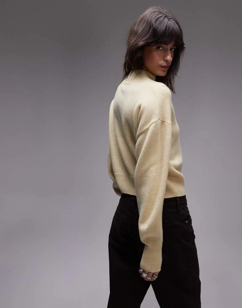 & Other Stories & Other Stories wool blend mock neck jumper in light yellow 4