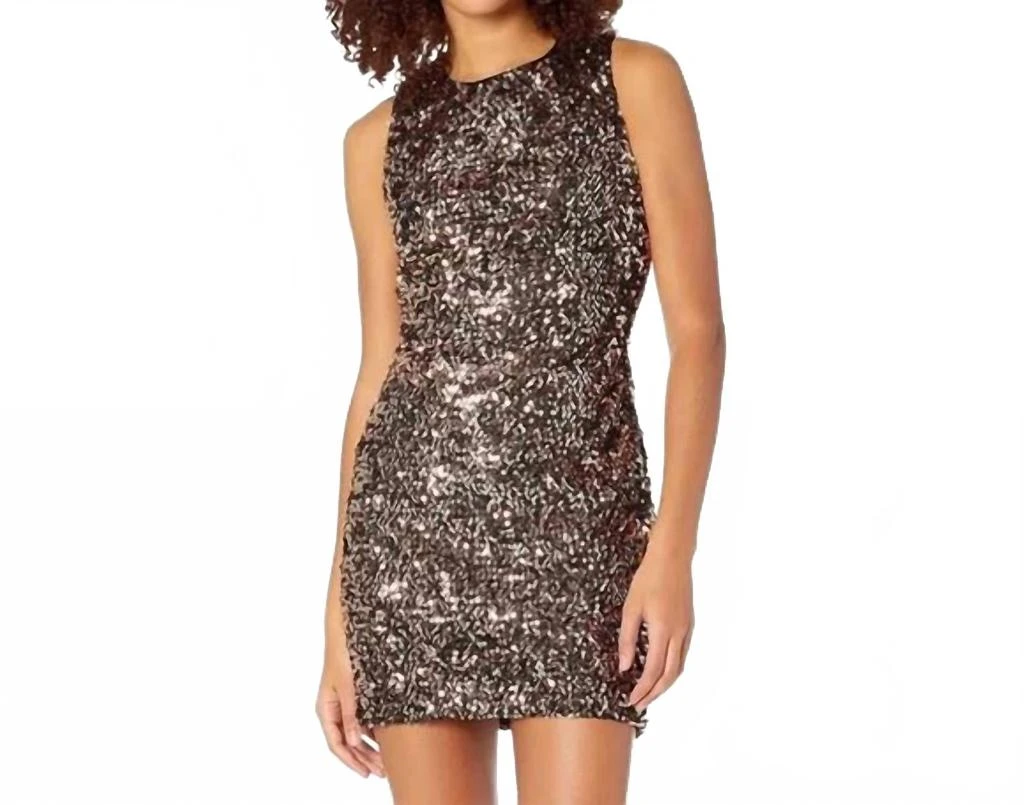 Vivi Tinsel Sequin Mini Dress In Gold  On Sale Now with Up to 67% Off |  Discover Exclusive Deals & Savings at BeyondStyle  Authentic Milly women| dresses|clothing with Limited-Time Discounts, Free