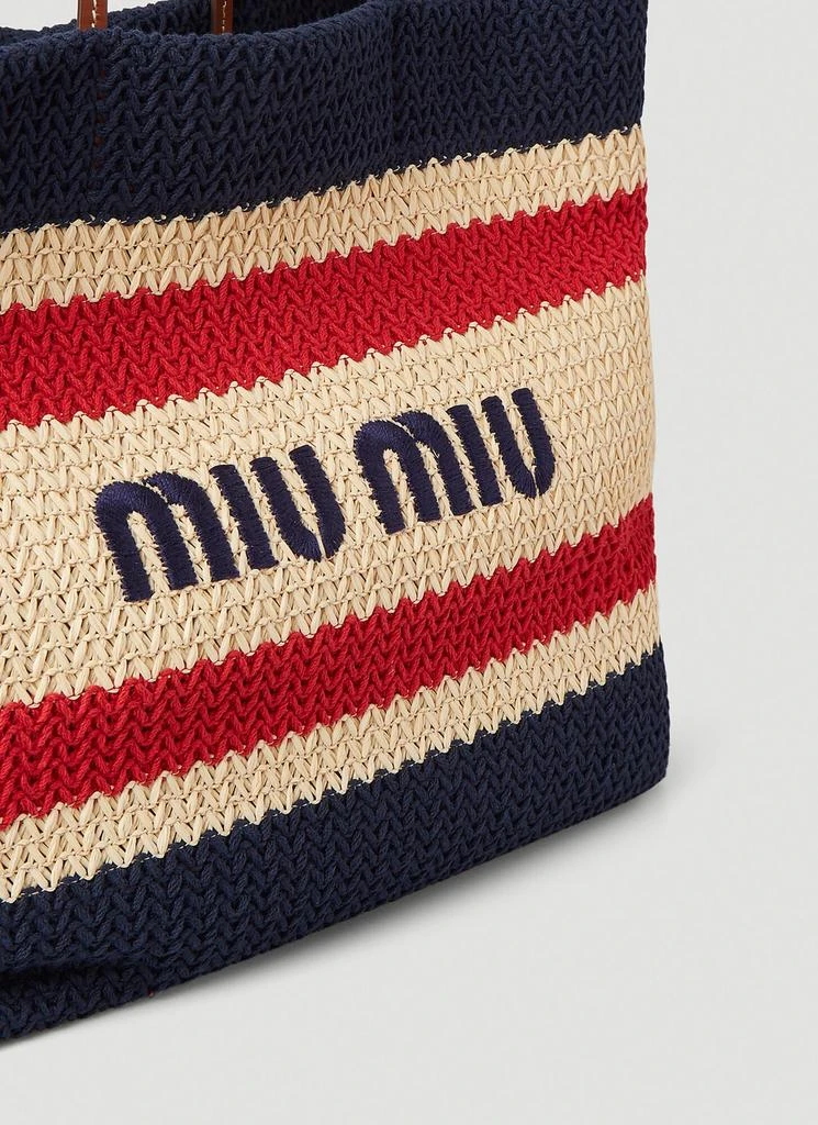 Miu Miu Raffia-Effect Tote Bag 5