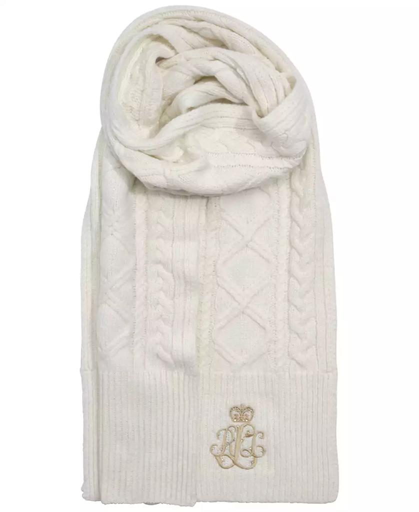 Ralph Lauren Cable with Direct Embroidery Scarf