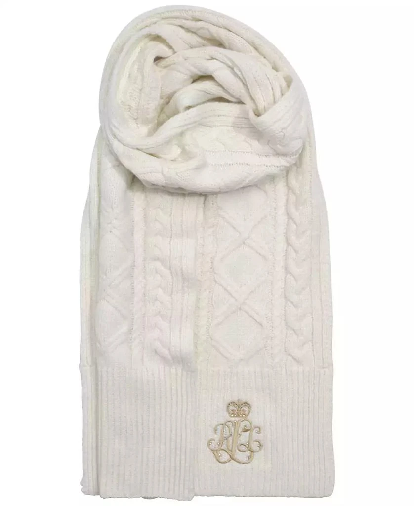 Ralph Lauren Cable with Direct Embroidery Scarf 1