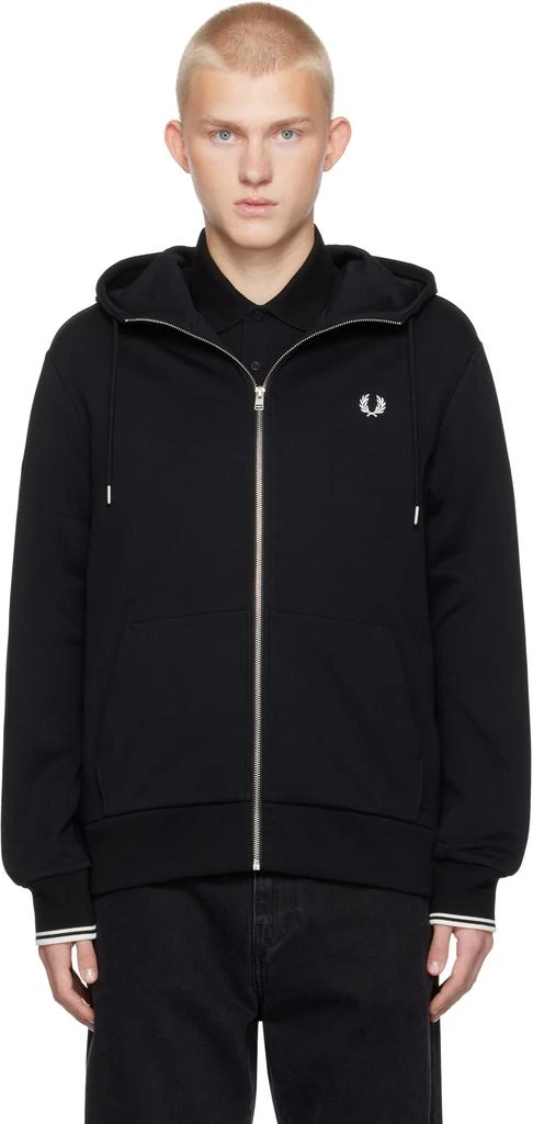 Fred Perry Black Zip Hoodie 1